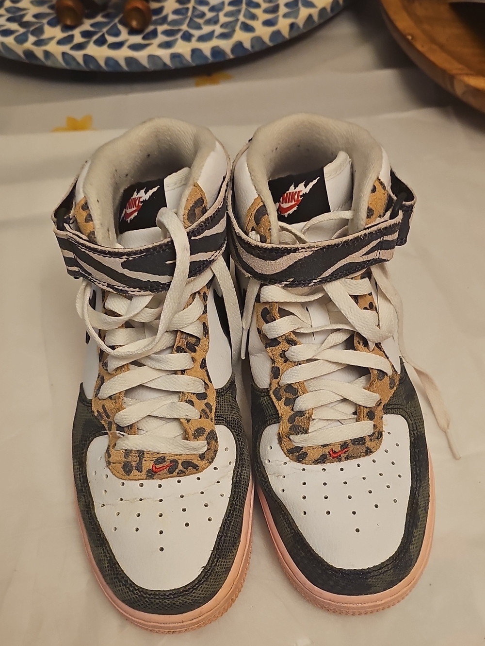 Nike Air Force 1 Mid 'Tunnel Walk' (Animal Instinct) Print Sneakers 9 Womens
